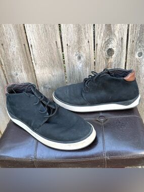 OluKai Papaku 'Ili Mens Size 13 (M) Chukka Boots Black Leather Waterproof Ankle